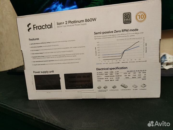 Блок питания fractal design ion+ 2 platinum 860w