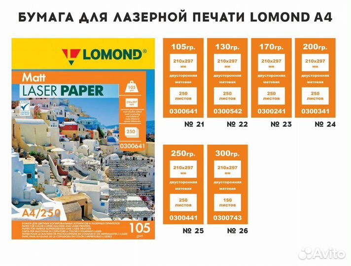 Бумага Lomond в ассортименте фото и самоклейка