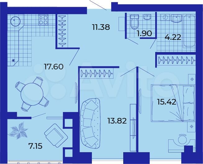 2-к. квартира, 71,5 м², 2/9 эт.