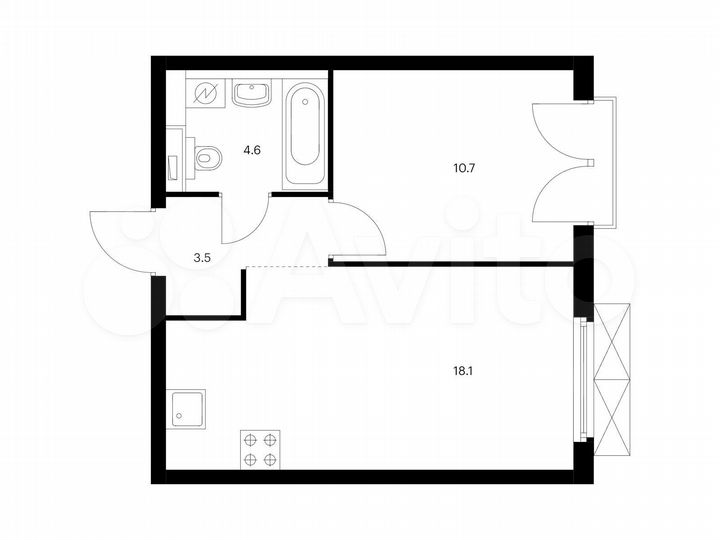 1-к. квартира, 36,9 м², 11/13 эт.