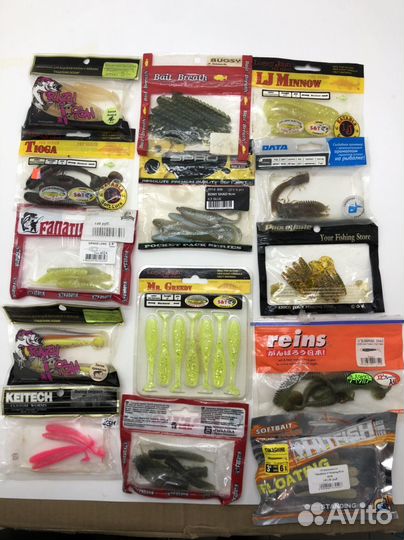 Силиконовые приманки 49 пачек, литье, весы и короб