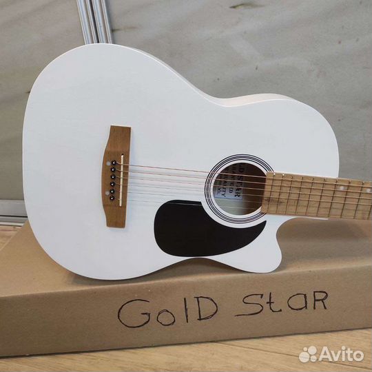 Гитара новая акустическая широкий гриф