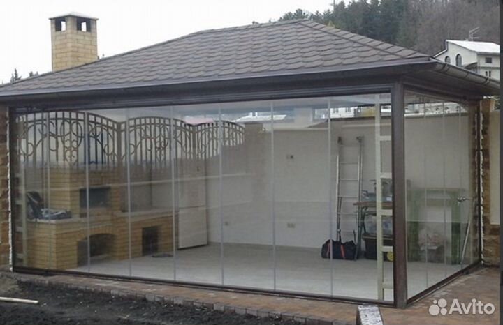 Раздвижные окна на веранду беседку террасу
