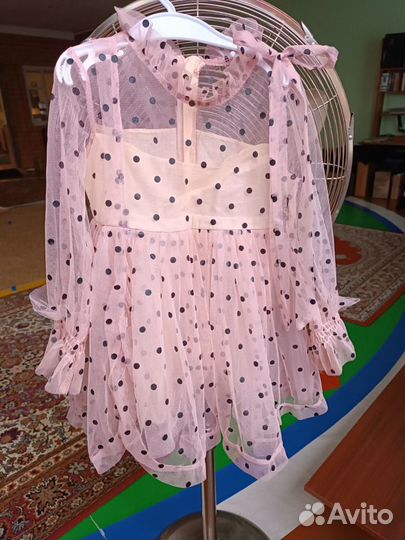 Розовое платье для девочки 110