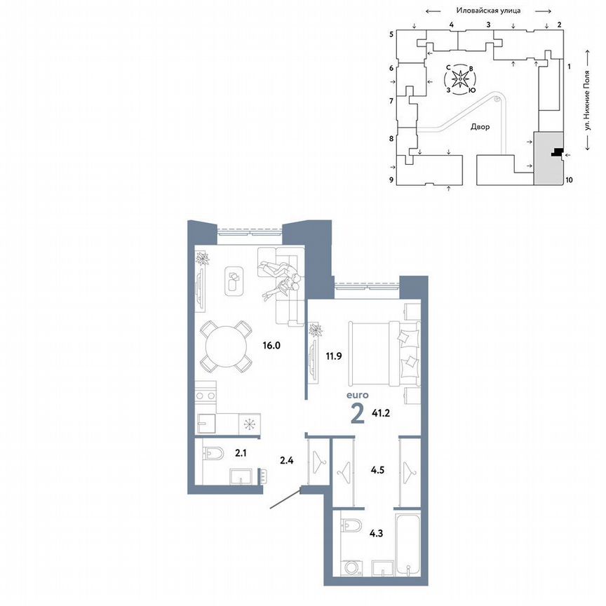 1-к. квартира, 41,2 м², 11/33 эт.
