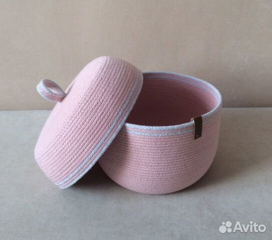 Корзинка с крышкой из хлопкового шнура