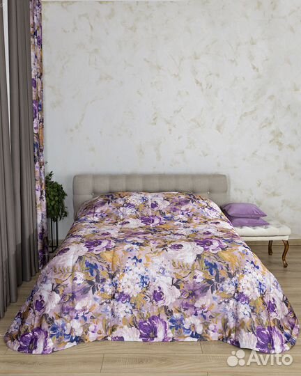 Покрывало рогожка Медина сирень новое