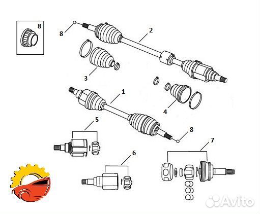 Шрус наружный Geely Emgrand EC7 / Vision
