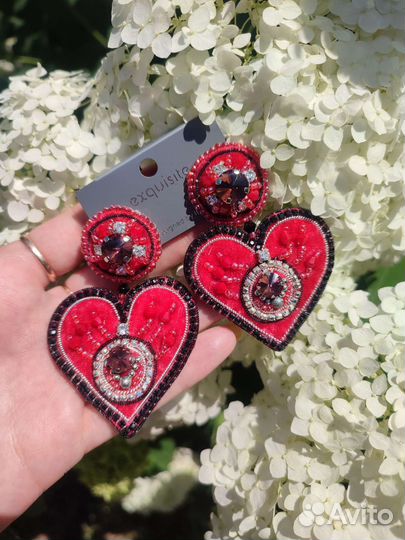 Серьги ручной работы из бархата