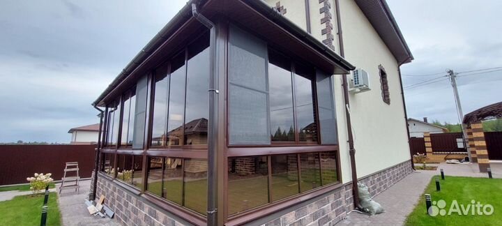 Остекление коттеджа беседки веранды бани крыльца