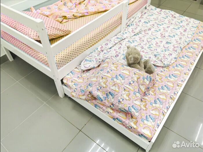 Кроватка Софа Выкатная берёза для малыша с доп. ме