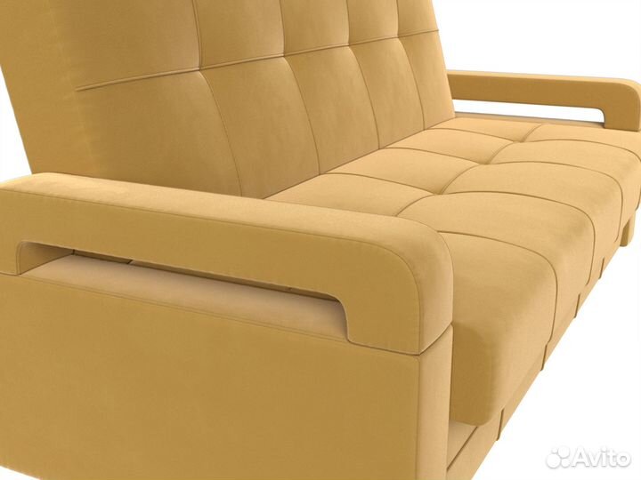 Диван-книжка Гермес Лайт, микровельвет, желтый