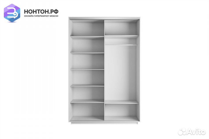 Шкаф-купе 2-х дверный Нонтон фото №1014 / белый сн