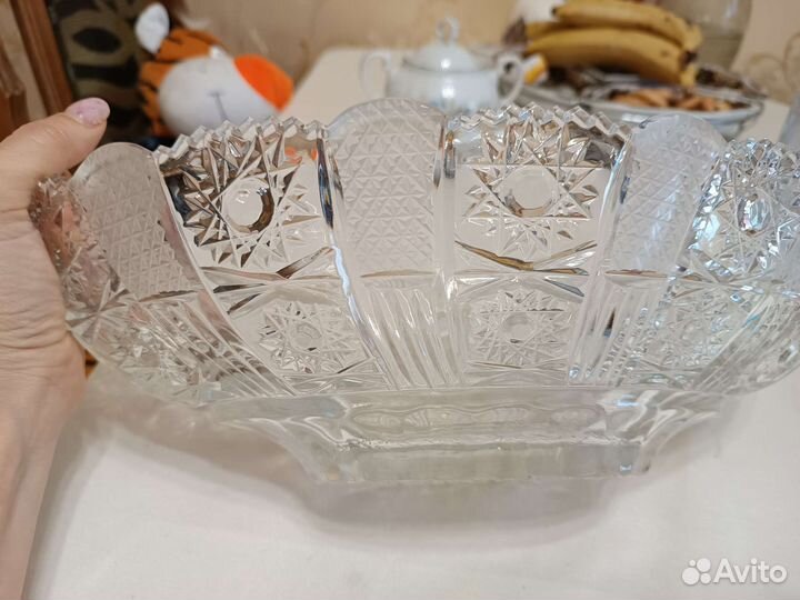 Ваза для фруктов, хрусталь