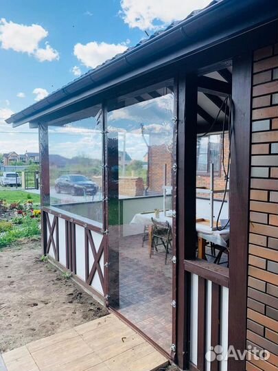 Пвх плёнка (мягкие окна) для беседок и террас