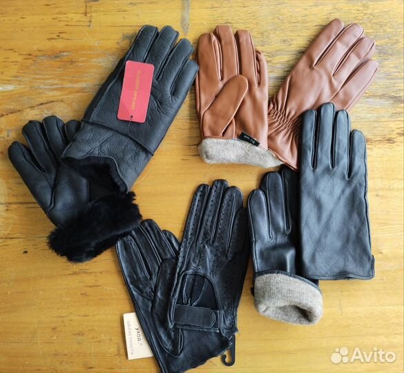Перчатки мужские кожаные