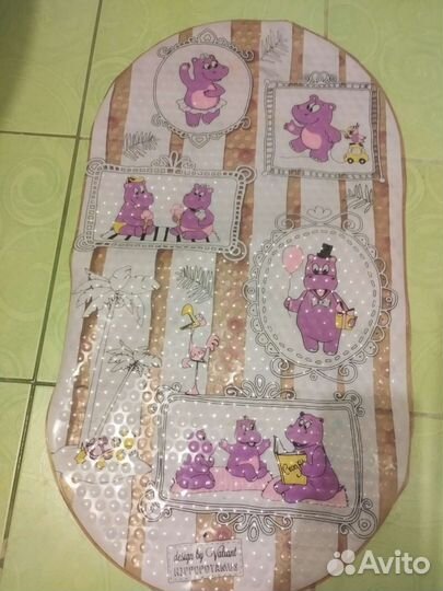 Коврик для ванной на присосках Бегемотики, детск