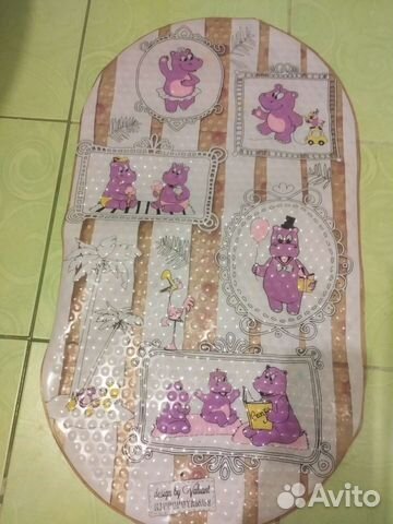 Коврик для ванной на присосках Бегемотики, детск