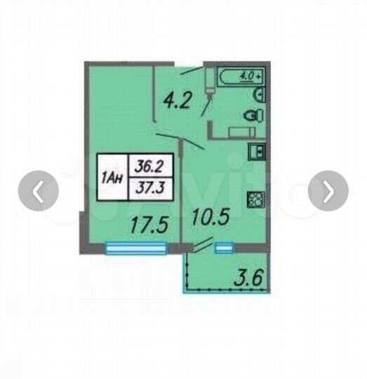 1-к. квартира, 37,2 м², 8/16 эт.