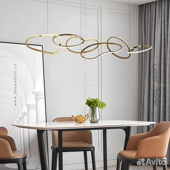 Реечный, рядный светильник lycan 5 колец. Размер M. Белый свет f-lycan-5-m-cold