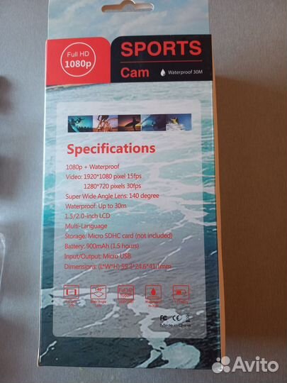 Экшн камера Sports Cam Waterproof Full HD 1080p