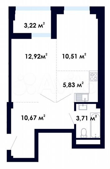 2-к. квартира, 46,9 м², 5/9 эт.