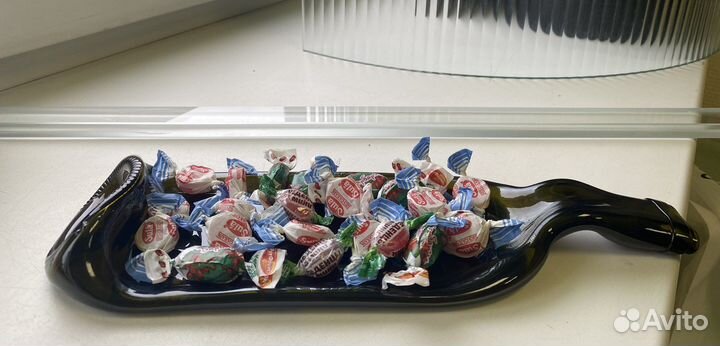 Тарелка из бутылки для сервировки и декора