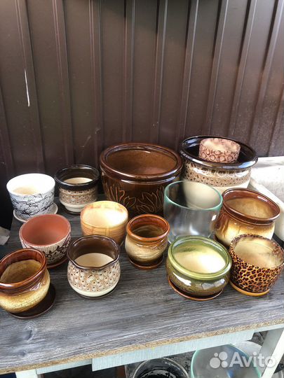 Керамические горшки для цветов бу