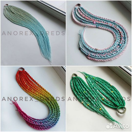 Афрорезинки. Резинка с косами