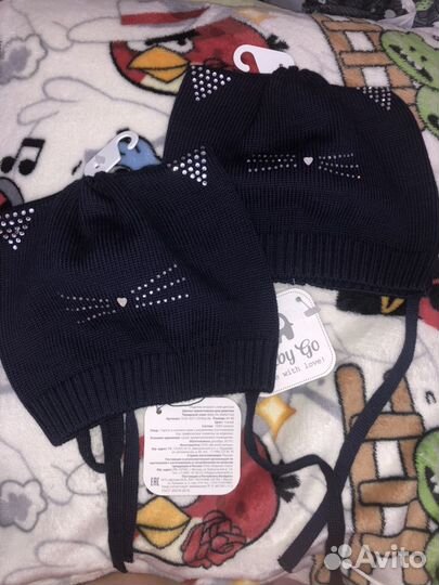 Новые шапочки р.46/48 весна/осень