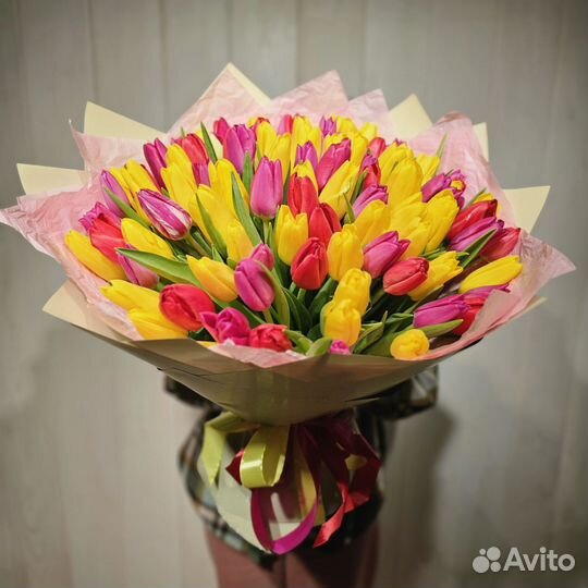 Букет из 101 отборного тюльпана