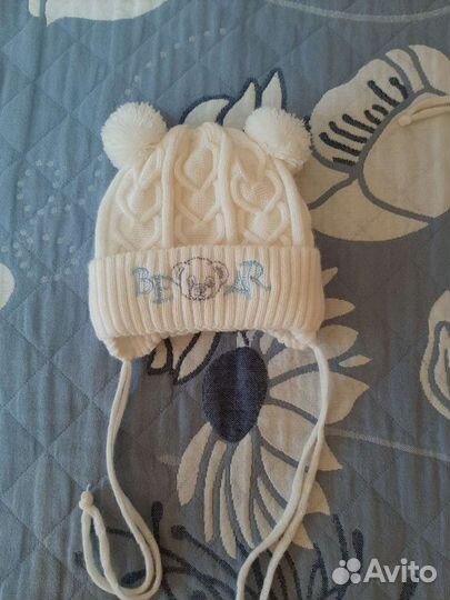 Шапочка для новорождённого 0-6 месяцев