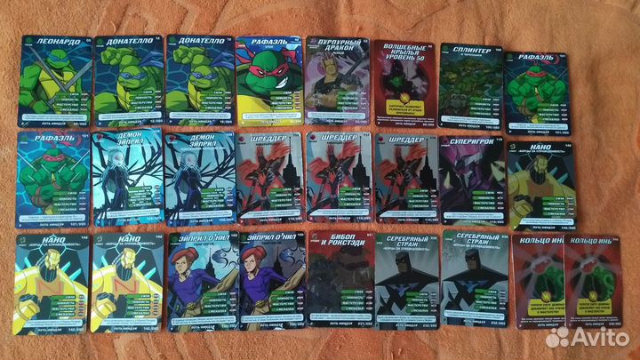 85 шт карточки Черепашки-ниндзя Боевая четверка