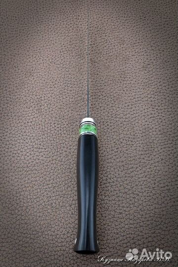 Нож Касатка средний Х12мф граб акрил зеленый