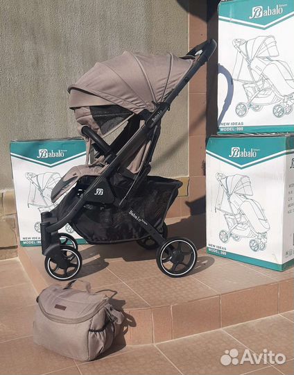 Коляска новая babalo 2023 Коричневый (тёмная рама)