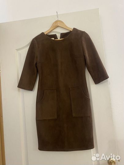 Платье футляр 44 искусственная замша