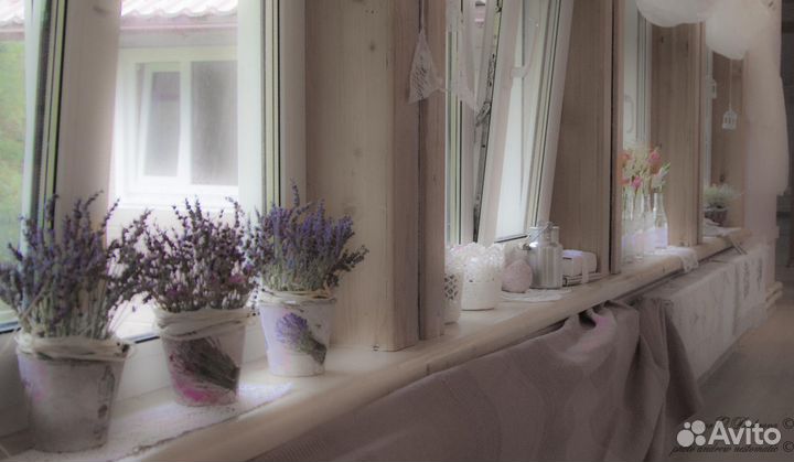 Лаванда в кашпо в стиле Прованс. Сухоцвет