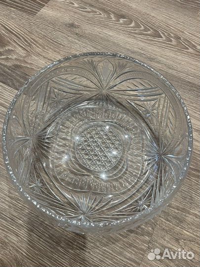 Большая хрустальная ваза для фруктов, конфет