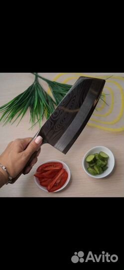 Шеф нож ручная работа Дамасская сталь