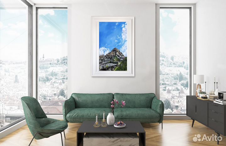 Авторская картина маслом на холсте горный пейзаж