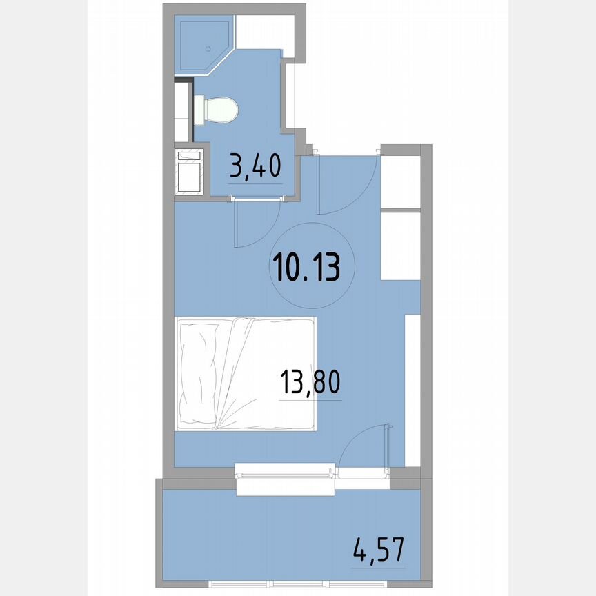 1-к. апартаменты, 21,9 м², 10/13 эт.