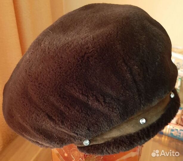 Берет женский, стриженный кролик