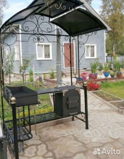 Кованый мангал с печью