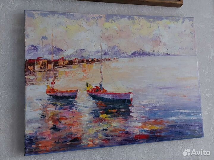 Картина маслом Лодки