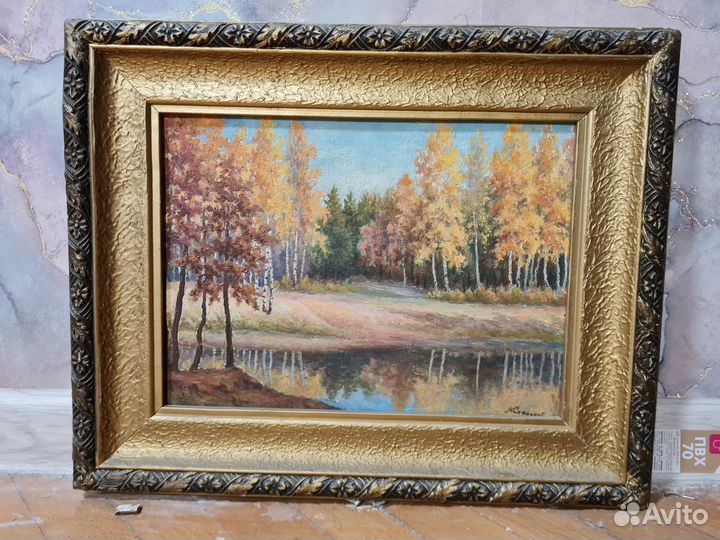 Картины маслом на картоне в багетах; репродукции