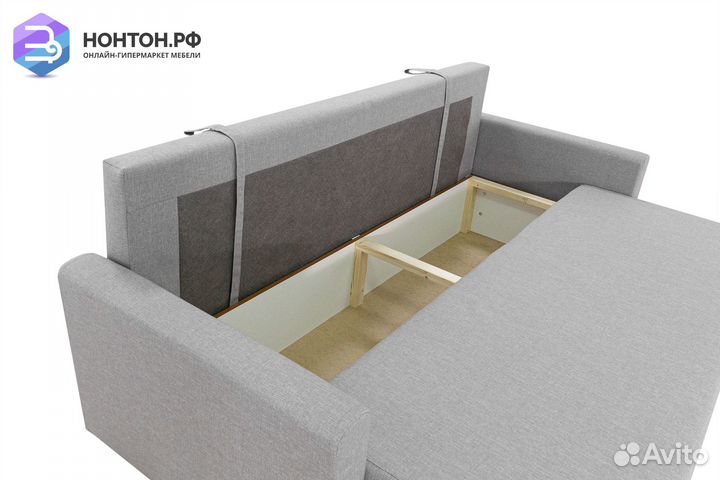 Диван еврокнижка Олимп серый