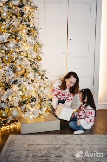 Новогодний свитер с оленями family look