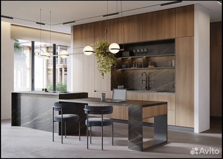 Кухня угловая с подсветкой