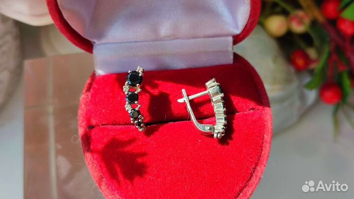 Изящные серьги с сапфирами 2,24ct, 3,61 гр, 925
