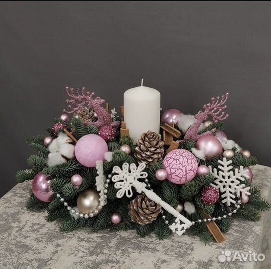 Новогодняя композиция и венок